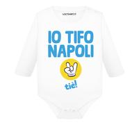 Body divertente neonato a maniche lunghe Io Tifo NAPOLI tiè calcio ultras bimbo