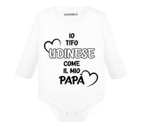 Body divertente neonato a maniche lunghe Io Tifo Udinese come il mio papà