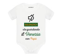 Body divertente neonato manica corta Silenzio sto guardando il Venezia con papà