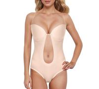 Body Donna Backless Donna Body Senza Schienale Elegante Invisibile con Reggiseno Push Up Scollo a V Profondo Shaper Contenitivo Perizoma per Matrimonio Festa