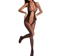Body Donna Costume Sexy Donna Hot per Sesso Sexy Lingerie Net Vestiti File Aperti Latte Materno No off Passion Suit Calze Seducenti Trasparenti Completo Sexi Natale Mutandine Black One Size