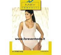 Body donna MBV spalla larga in calda lana seta con profili raso art 91502