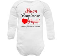 Body e tutine neonato divertenti compleanno papà e mamma zia zio nonno nonna padrino madrina manica lunga, corta e canotta (Body manica lunga, 3-6 mesi)
