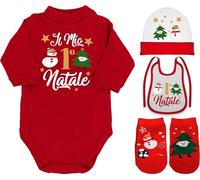 body e tutine neonato maschio e neonata femmina originali simpatici divertenti idea regalo nascita compleanno natale (Set Lupetto Cappello Bavetta Calze, 06: 6-9 mesi)