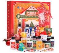 BODY & EARTH Calendario dell'Avvento 2025 per le donne, Regali di Natale per le signore, 24PCS Set da bagno per Natale con candela profumata, bagnoschiuma ecc, regalo natale donna