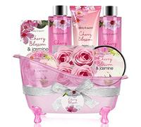 Body & Earth Cofanetto Regalo Donna Set Bagno 8 Pezzi, Regalo Donna Compleanno, Compleanno, Anniversario, Profumo Ciliegio e Gelsomino, regalo natale donna Della Mamma