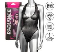 Body Erotico Plus Size Calexotics Radiance Deep V - Rete e Strass