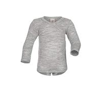 Body fasciatoio, a maniche lunghe, in lana e seta, motivo: angelo naturale, misura 50/56-74/80 (62-68, grigio chiaro melange), Grigio chiaro melange, 62-68