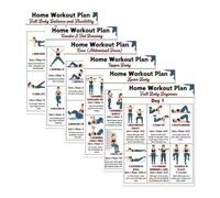 Body Fitness Guide Full - Workout Exercise Poster Set, Yoga Dumbbell Posters Stretching with Illustrations, Home Training Charts Gym, Exercise Daily Reference Home Office, Wall Decor Fitness Display