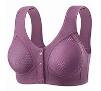 Body Gainant Sculptant Hole Cup Front Buckle Mother Lace Back Shaping Bra Gathered Anti Sagging No Ring Middle and Old Ladies Bra Trasparente per, viola., 52