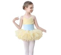 Body Ginnastica Artistica Bambina Tutu Classica Ballerina Balletto Leotards Body da Danza Vestito da Pattinaggio Artistico Senza Maniche Bodysuit da Spettacolo Senza Cuciture Body Danza Bambina