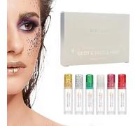 Body Glitter Stick - Vibrant Face Gel, Multi Color Paint Gel For Festivals Party Halloween Carnivals Music Events, Fairy Theme Makeup, Cosmetic Glitter, 2.91 Inches