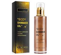 Body Glow Shimmer Oil - Illuminatore liquido idratante da 100 ml, evidenziatore radiante impermeabile per viso e corpo, splendore pronto per l'estate con scintillio leggero (Bronze Gold, 03)