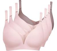 Body Guainant con Zip Set di 4 Reggiseni senza ferretto in pizzo con scollo a V per donna, completo di reggiseni giornalieri di grandi dimensioni, 2025 Leggings da ragazza in pelle, cachi., M