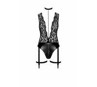 Noir Libido - body con reggicalze (nero) - M