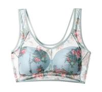 Body in pizzo per sostenere le donne, spalline regolabili, copertura completa, comodi reggiseni senza ferretto, reggiseno senza ferretto, Azzurro, L