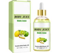 Body Juice Oil Peach Perfect, Body Juice Oil Vanilla, Body Juice Strawberry Shortcake, Body Juice Cinnamon Bun Body Oil, Strawberry Body Oil Moisturizing for Women (Lemon)