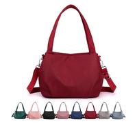 Body Light And Versatile Casual Bag, Nylon Waterproof Shoulder Crossbody Bag With Multiple Pockets, for Women Daily Use (Red)