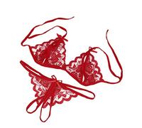 Body lingerie sexy da donna, babydoll, body da donna, lingerie sexy da donna, per sesso reggicalze intime, set di reggiseno, slip da donna, in pizzo, biancheria intima sexy, Colore: rosso, XXL