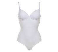 Body Lormar imbottito con coppe stretch retro taglio laser articolo Mousse (2°, Bianco)