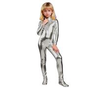 Body luccicante con Zip, Collo Alto, Maniche Lunghe, per spettacoli di Danza e Ginnastica, Costume da palco per Bambini