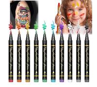 Body Markers, Color Temporary Washable Paint Pens, Colorful and Easy Safe Use, Party Makeup Marker for Festivals, Halloween, Cosplay, Party, Kids, Women, Men, Adults