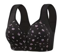 Body Nature New Fixed Cup Front Open Buckle Underwear Femmina Non Ring Gilet Tipo Stampa Plus Size Bra Bustier, Le Noir, 40