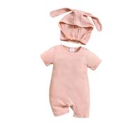 Body Neonata Estivo Corte Maniche in Cotone,Tutine Neonato 0-3 Mesi Femmina,Pigiamino Neonato 0-3 Mesi,Completo Elegante Neonato,Vestito Battesimo Neonato,Pigiama Jumpsuit,Newborn (Red, 6-9 Months)