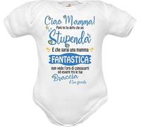 Body neonato 0-3 mesi maschio auguri mamma “sei stupenda” - Idea regalo divertente nascita, compleanno e festa della mamma neonato
