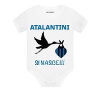 Body neonato a maniche corte Atalantini si nasce calcio idea regalo papà