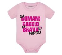 Body Neonato A Maniche Corte Da Domani Faccio La Brava Forse Idea Regalo