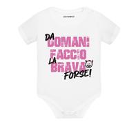 Body Neonato A Maniche Corte Da Domani Faccio La Brava Forse Idea Regalo