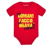 Body Neonato A Maniche Corte Da Domani Faccio La Brava Forse Idea Regalo