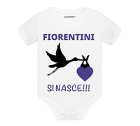 Body neonato a maniche corte Fiorentini si nasce calcio idea regalo papà