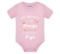 Body neonato a maniche corte Ho trovato il mio principe il suo nome è papà