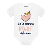 Body Neonato a maniche corte Io e la mamma regine della casa idea regalo tenero