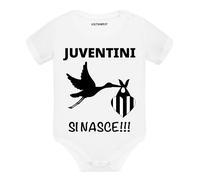 Body neonato a maniche corte Juventini si nasce calcio idea regalo papà
