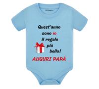 Body neonato a maniche corte Quest'anno sono io il regalo più bello auguri papà