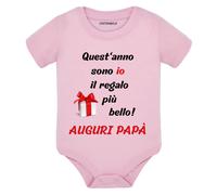 Body neonato a maniche corte Quest'anno sono io il regalo più bello auguri papà