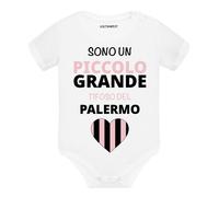 Body neonato a maniche corte Sono un piccolo grande tifoso del Palermo