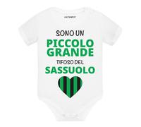 Body neonato a maniche corte Sono un piccolo grande tifoso del Sassuolo
