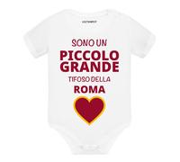 Body neonato a maniche corte Sono un piccolo grande tifoso della Roma