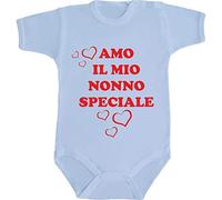 Body Neonato Bimba Bimbo bebé Pigiama Amo Il Mio Nonno Speciale (Azzurro, 6 Mesi)