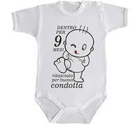 Body Neonato Bimba Bimbo bebé Pigiama Dentro per 9 Mesi Rilasciato per BUONA CONDOTTA (Bianco, 9 Mesi)