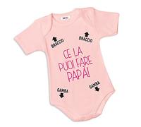 Body Neonato Bodino Ce La Puoi Fare Papa' Rosa Grafica Fucsia 12 Mesi Manica Corta