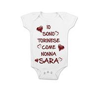 Body Neonato Calcio Personalizzato - Io Sono Torinese come Nonna [ PERSONALIZZA NOME ] - Body Bimbo Calcio - Nipotino - Il Toro - Idea Regalo Bimbo