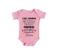 Body Neonato con Nome - Ciao Mamma Sei Fantastica - La tua Piccola [ PERSONALIZZA NOME ] - Idea Regalo - Festa Mamma - Body bimba