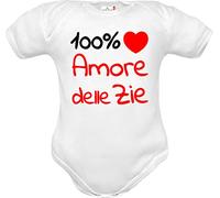 body neonato cotone amore delle zie idea regalo nascita maniche corte 3 mesi