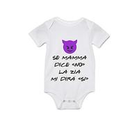 Body Neonato divertente Festa della Mamma Se mamma dirà "no", la zia dirà "si" - body zia - body mamma - Idea Regalo
