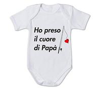 Body neonato divertente Ho preso il cuore di papà - Idea regalo festa del papà - 0/6 mesi